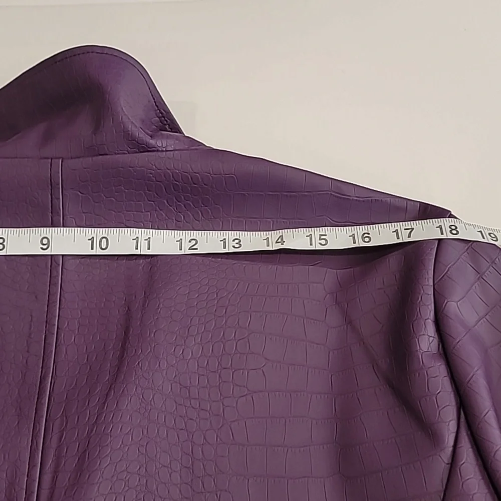 Suicide Squad Pleather Croc Print Trench Coat Purple Medium - Picture 14 of 16